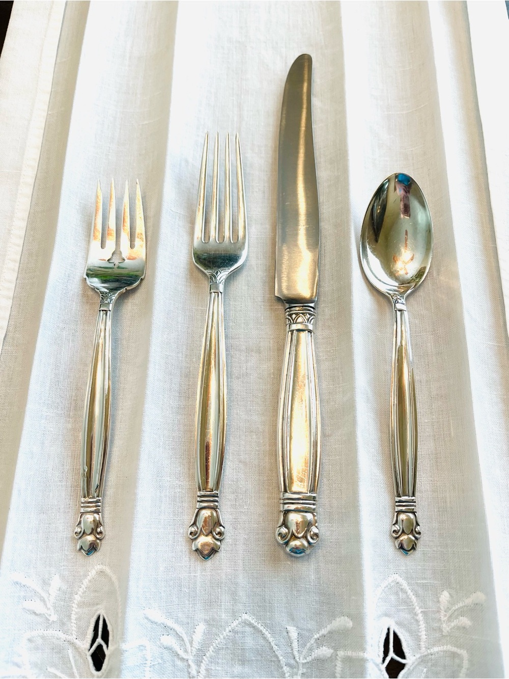 Copenhagen by Manchester Silver.
Service for 8; 36 pieces total.